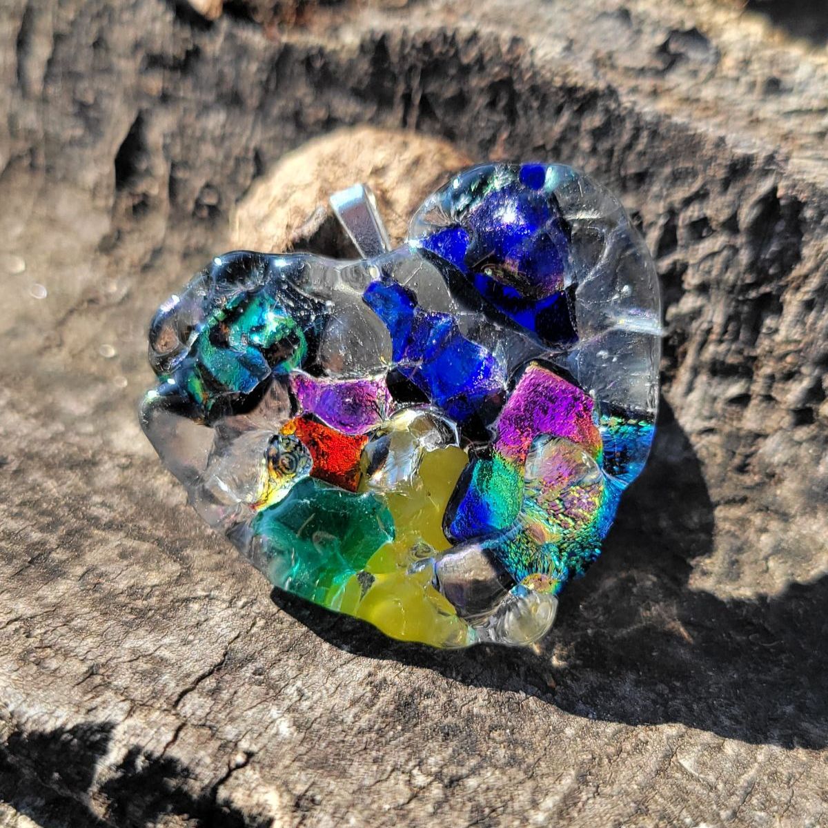 Floating Heart – Handmade Textured Necklace